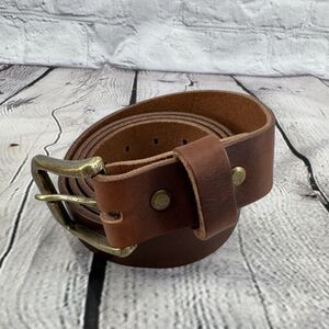 McTroy Full Grain Leather Belt 55" X 1.5" Rust Color Classic